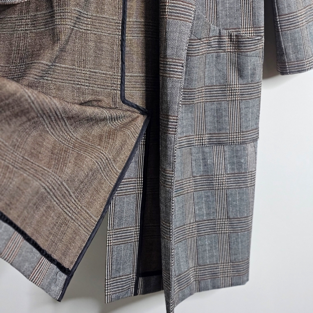 ASTR The Label Brown Black Plaid Oversized Coat Size Small - Picture 7 of 10